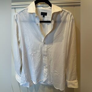 BALDESSARINI Men’s Medium Long Sleeve White Button Down Dress Shirt